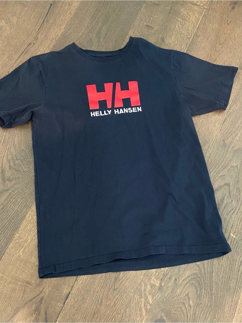 Helly Hansen Mens M Navy Red HH Logo T Shirt Outdoor Nautical Tee